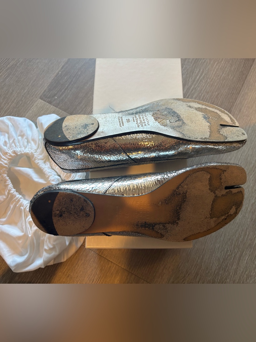 Authentic Maison Martin Margiela Tabi Ballerina Broken Mirror Flats - Picture 5 of 7